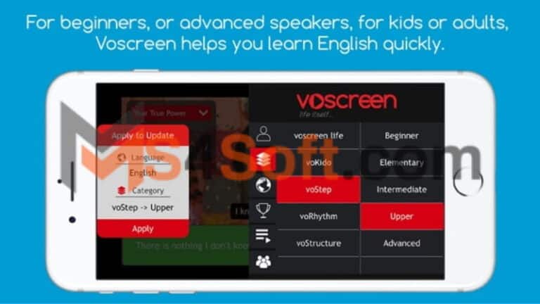 تحميل تطبيق Voscreen APK لتعلم اللغة الانجليزية اخر اصدار 2024 للاندوريد والايفون مجانا