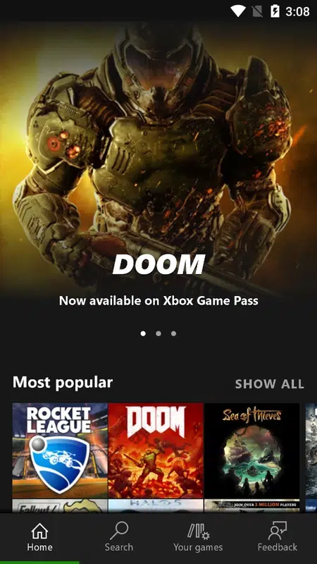 تطبيق Xbox Game Pass