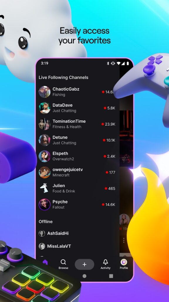 تحميل تطبيق Twitch مهكر apk للاندوريد والايفون 2025 برابط مباشر 5 تطبيق Twitch