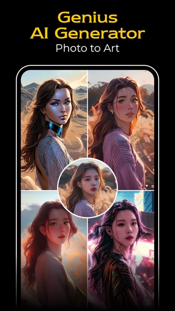 تحميل تطبيق Genius AI Photo Generator مهكر 2025 للاندوريد والايفون مجانا 5 تطبيق Genius AI Photo Generator