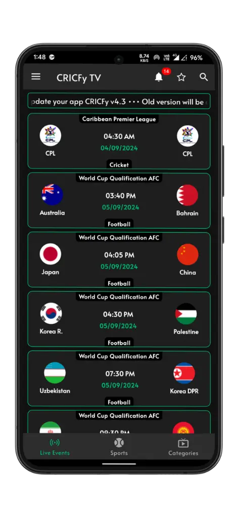 تحميل تطبيق cricfy tv لمشاهدة المسلسلات والمباريات 2025 للاندوريد مجانا 2 تحميل تطبيق cricfy tv