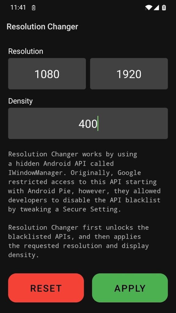 تحميل تطبيق Resolution Changer لتغيير دقة الشاشة بدون روت للاندرويد 2025 برابط مباشر 4 تطبيق Resolution Changer