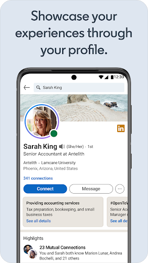 استعراض محتوى تحميل LinkedIn