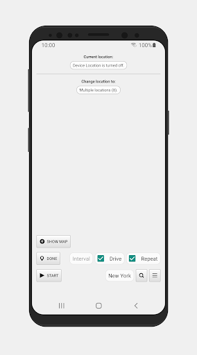 شاشة إعدادات تحميل Location Changer