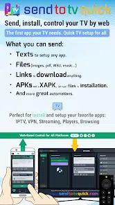 واجهة Send to TV Web-to-TV Installer الرئيسية