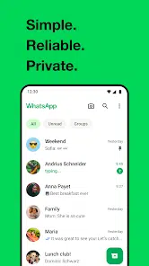 واجهة WhatsApp Messenger الرئيسية